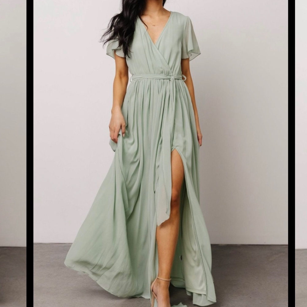 Sage Chiffon Maxi-Gown (Big&Tall)